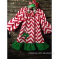 baby girls Christmas red white chevron candy cane dress with matching hair bows and chunky necklace set